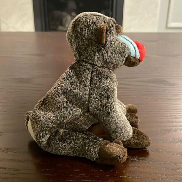 Cheeks the Baboon 1999 Ty Beanie Baby 6” Good Condition no ear tag, has all tags - Picture 3 of 6